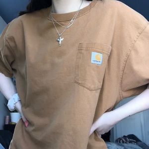 camel colored basic carhartt tee